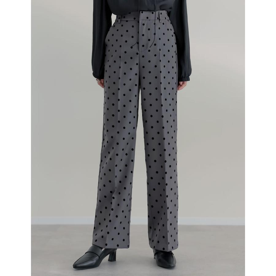 パンツ スラックス ドット センタープレス セレモニー オフィスカジュアル 低身長 高身長  XL 秋冬 | Re:EDIT | 18