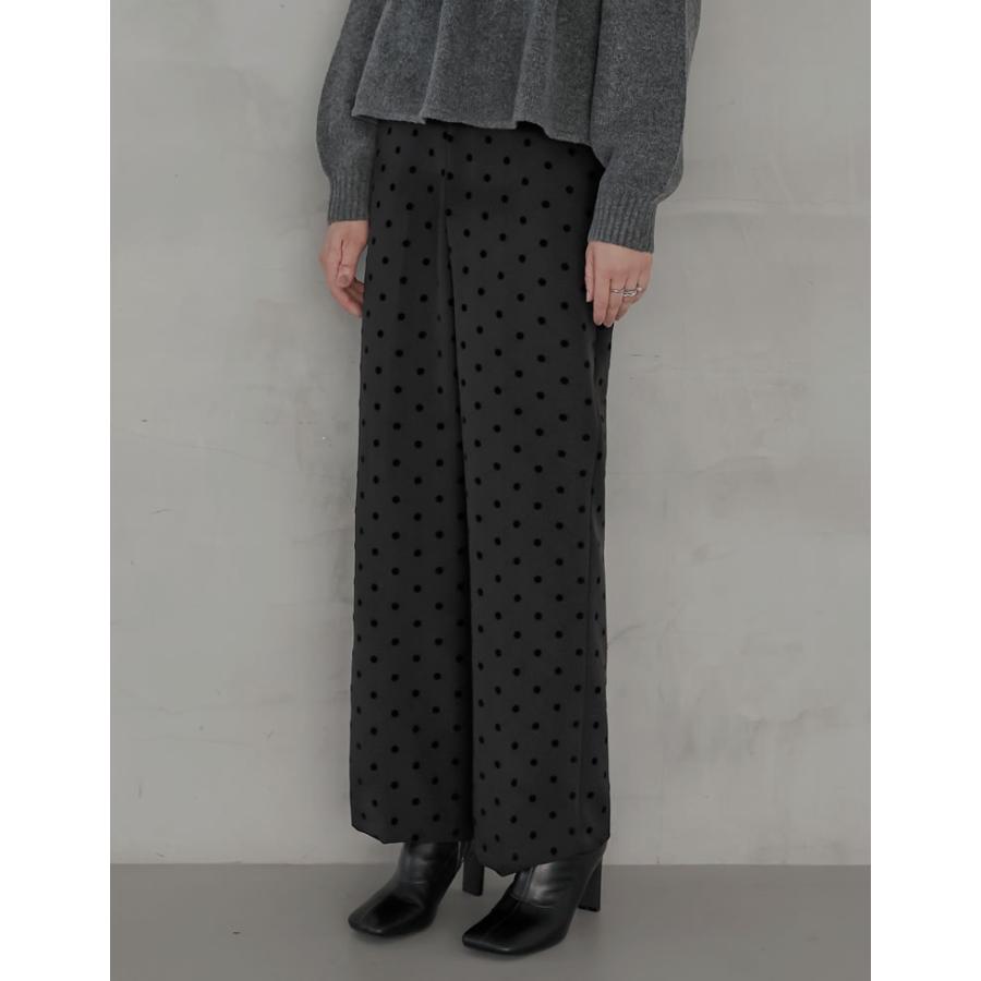 パンツ スラックス ドット センタープレス セレモニー オフィスカジュアル 低身長 高身長  XL 秋冬 | Re:EDIT | 04