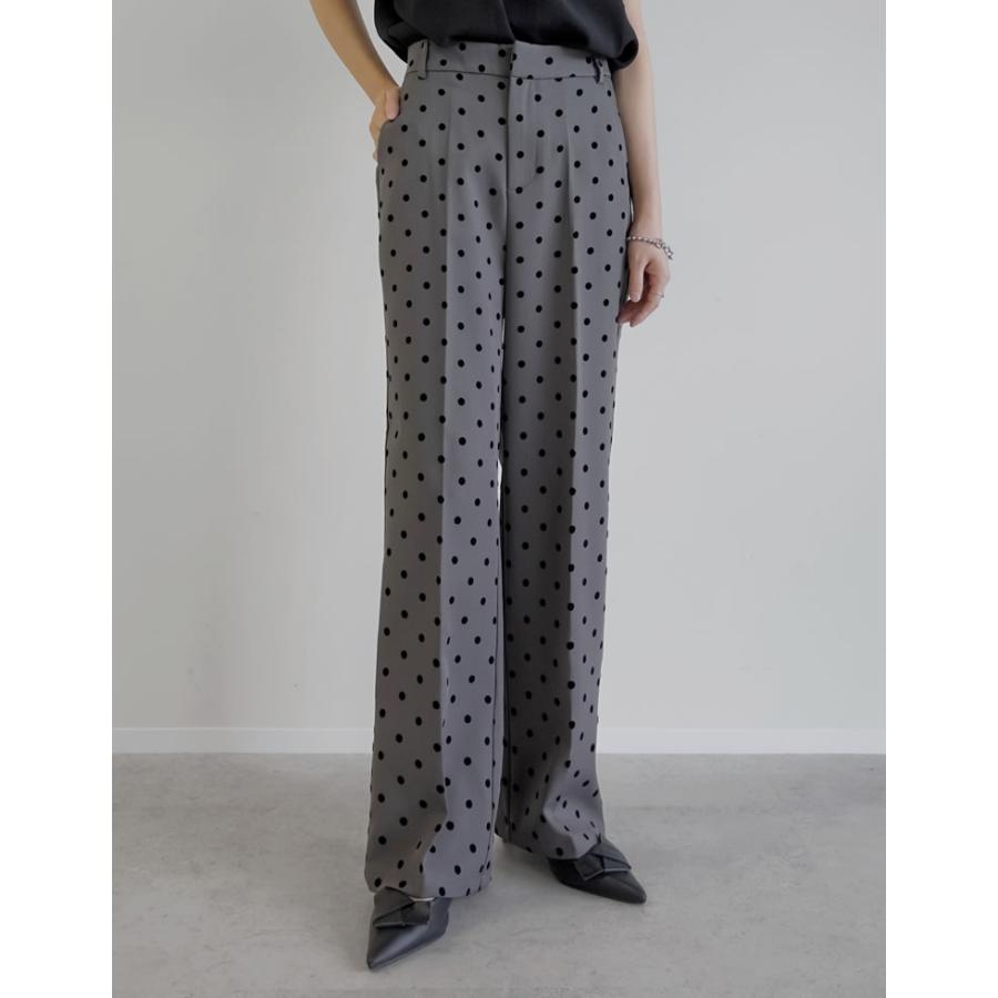 パンツ スラックス ドット センタープレス セレモニー オフィスカジュアル 低身長 高身長  XL 秋冬 | Re:EDIT | 05