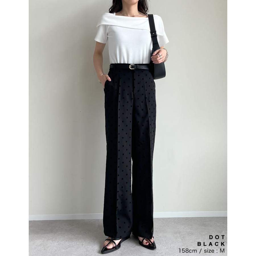 Re:EDIT パンツ スラックス レディース 水玉 低身長 高身長 2025 Re:EDIT パンツ スラックス レディース 水玉 低身長 高身長 2025