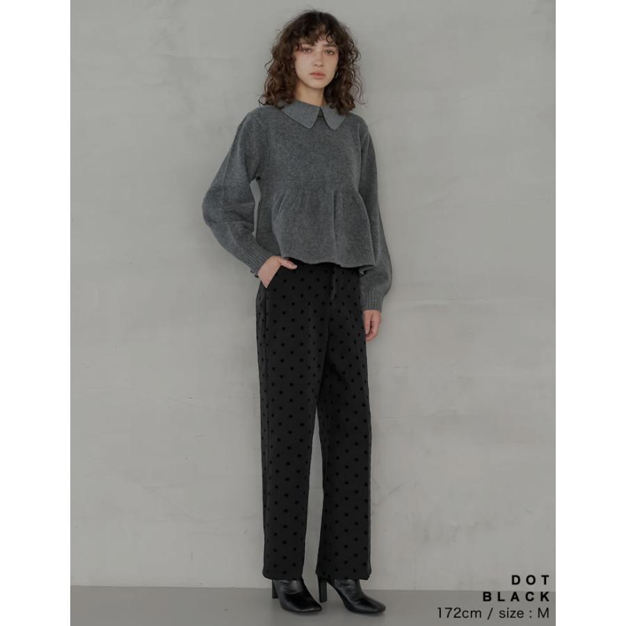 パンツ スラックス ドット センタープレス セレモニー オフィスカジュアル 低身長 高身長  XL 秋冬 | Re:EDIT | 10