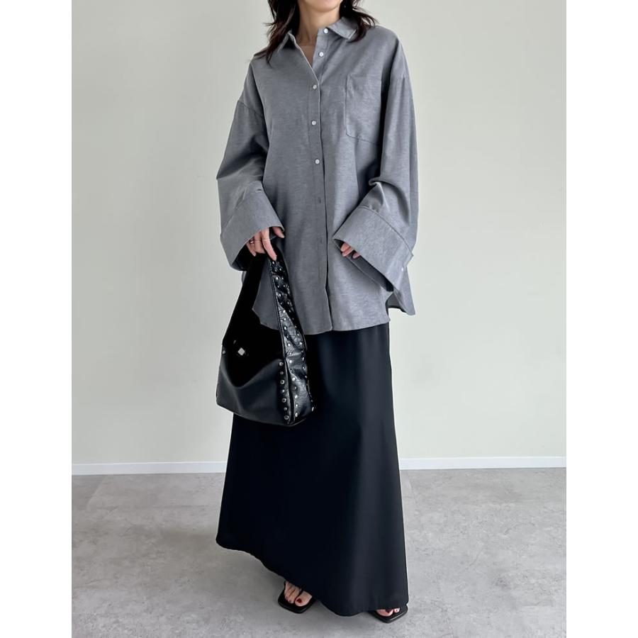 トップス シャツ 体型カバー 長袖 レディース 4色 M/L オックスフォード ワイドスリーブ 冷房対策 日除け対策 春夏 | Re:EDIT | 17