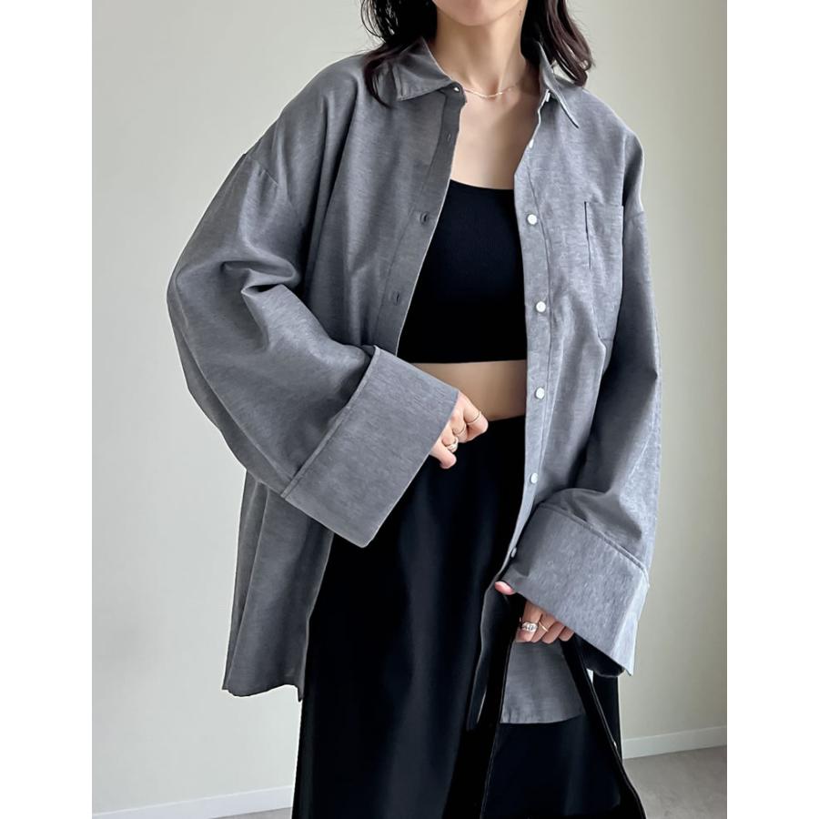 トップス シャツ 体型カバー 長袖 レディース 4色 M/L オックスフォード ワイドスリーブ 冷房対策 日除け対策 春夏 | Re:EDIT | 18