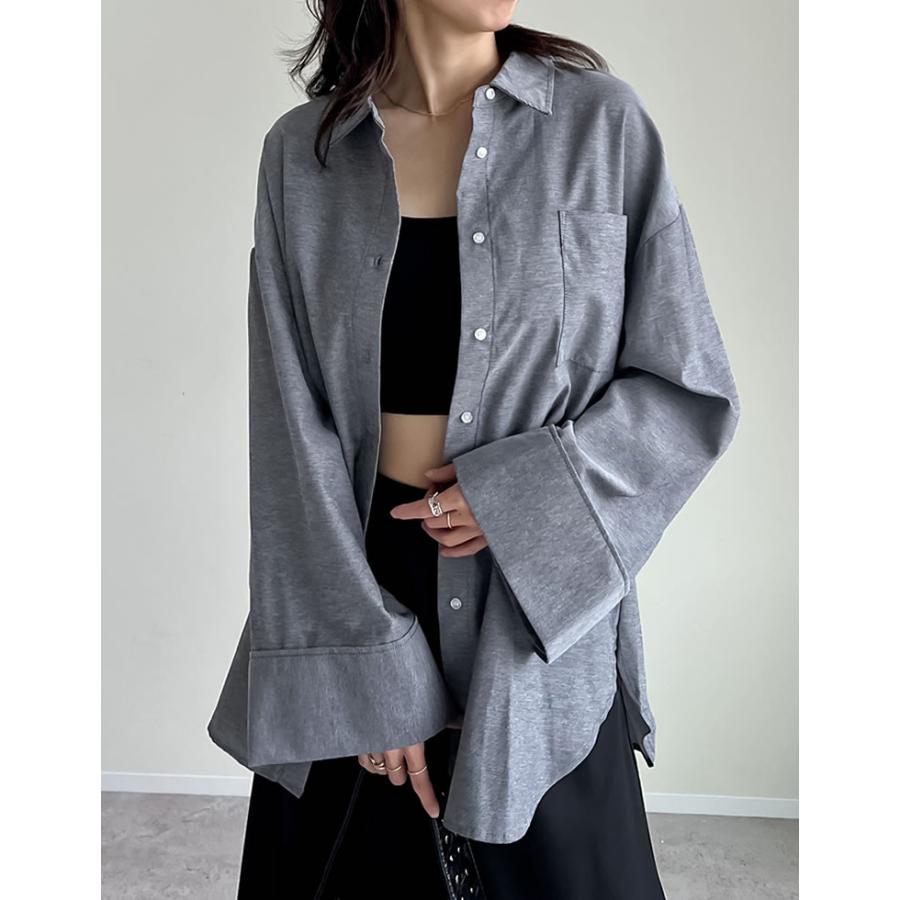 トップス シャツ 体型カバー 長袖 レディース 4色 M/L オックスフォード ワイドスリーブ 冷房対策 日除け対策 春夏 | Re:EDIT | 19