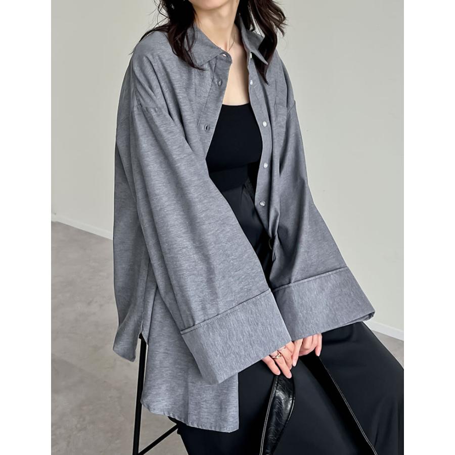 トップス シャツ 体型カバー 長袖 レディース 4色 M/L オックスフォード ワイドスリーブ 冷房対策 日除け対策 春夏 | Re:EDIT | 20