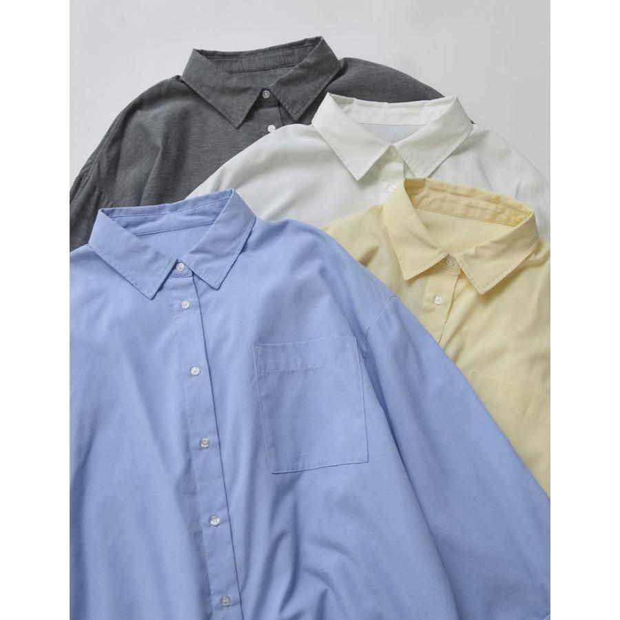 トップス シャツ 体型カバー 長袖 レディース 4色 M/L オックスフォード ワイドスリーブ 冷房対策 日除け対策 春夏 | Re:EDIT | 05