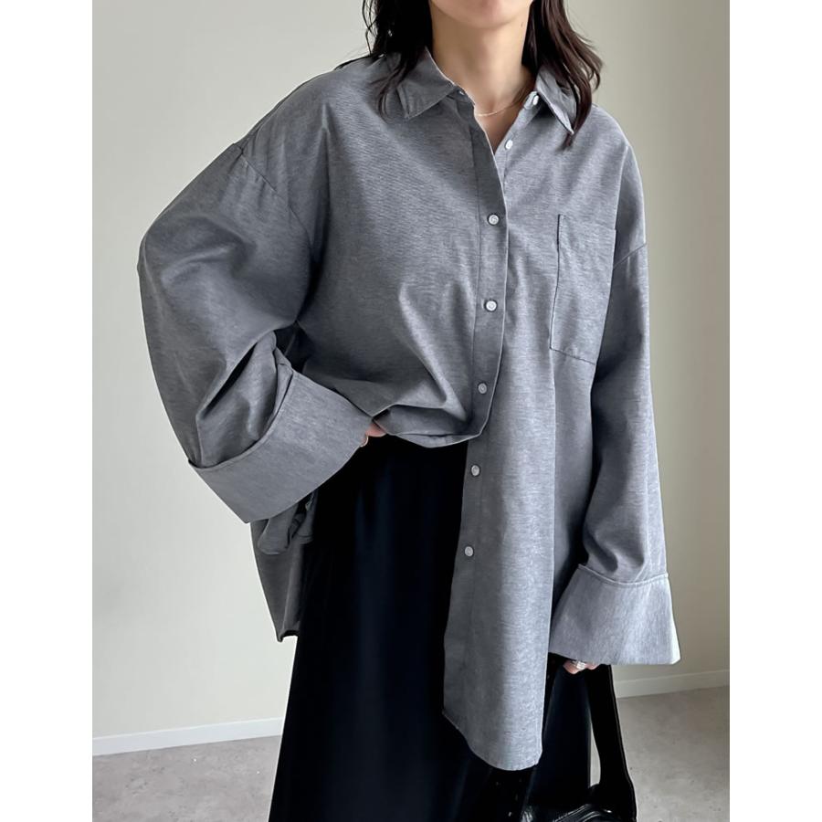 トップス シャツ 体型カバー 長袖 レディース 4色 M/L オックスフォード ワイドスリーブ 冷房対策 日除け対策 春夏 | Re:EDIT | 07