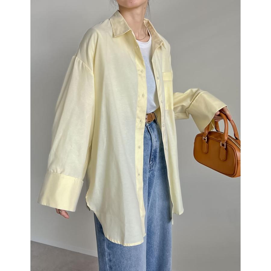 トップス シャツ 体型カバー 長袖 レディース 4色 M/L オックスフォード ワイドスリーブ 冷房対策 日除け対策 春夏 | Re:EDIT | 08