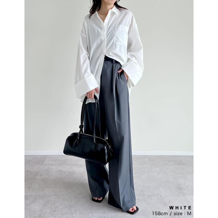 トップス シャツ 体型カバー 長袖 レディース 4色 M/L オックスフォード ワイドスリーブ 冷房対策 日除け対策 春夏 | Re:EDIT | 11