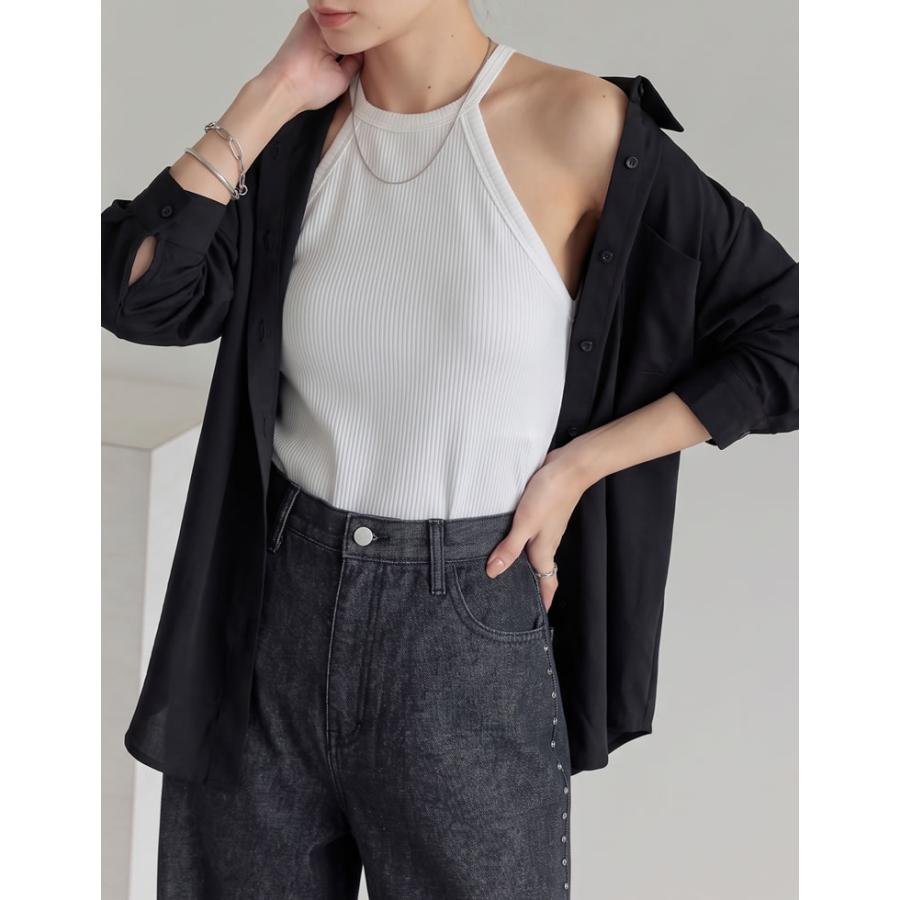 ブラトップ インナー トップス レディース 4色 M/L ホルターネック カップ付き 春夏 返品交換不可 | Re:EDIT | 06