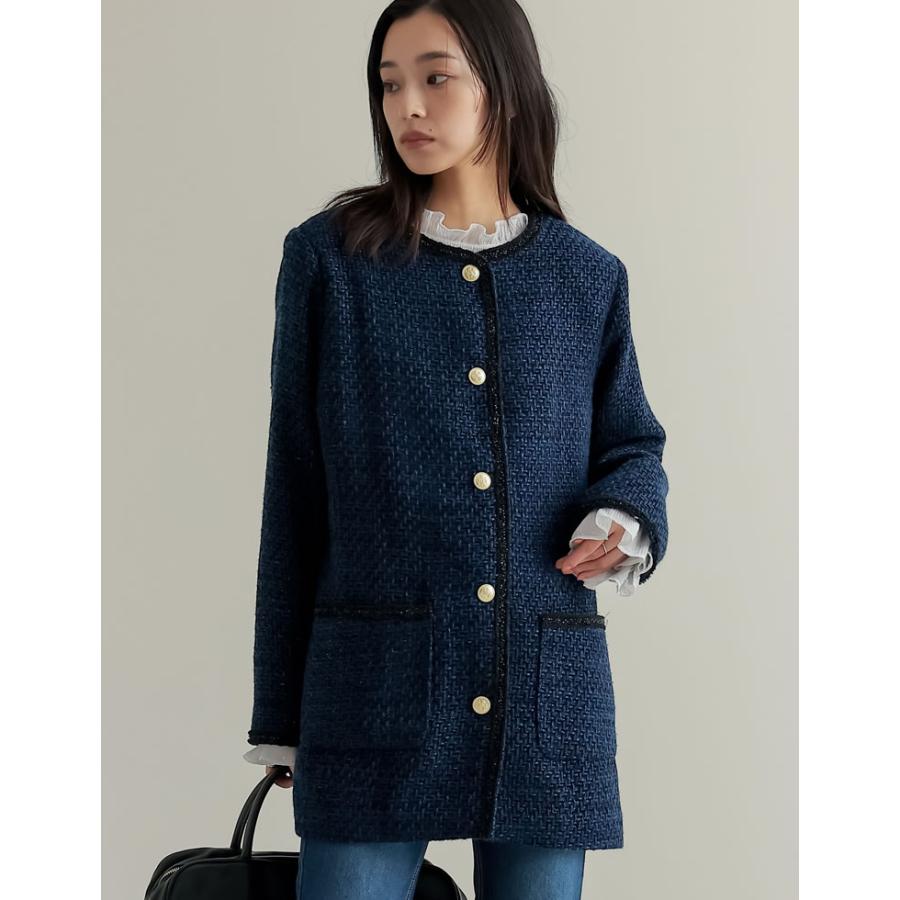 極美品 アウディーレ ノーカラー ボックス ジャケット 金ボタン 大人カジュアル 極美品 アウディーレ ノーカラー ボックス ジャケット 金ボタン 大人