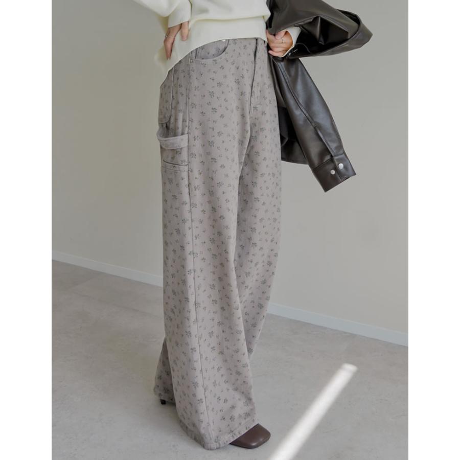 パンツ チノパン カツラギ レディース 5色 4サイズ 低身長 高身長 花柄 プリント カーゴパンツ　ペインターパンツ　カラーパンツ 秋冬 | Re:EDIT | 12