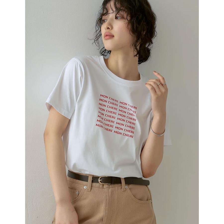 Tシャツ レディース トップス 半袖 カットソー ロゴT プリント 接触冷感 UVカット 紫外線対策 日焼け対策[mb] | Re:EDIT | 06