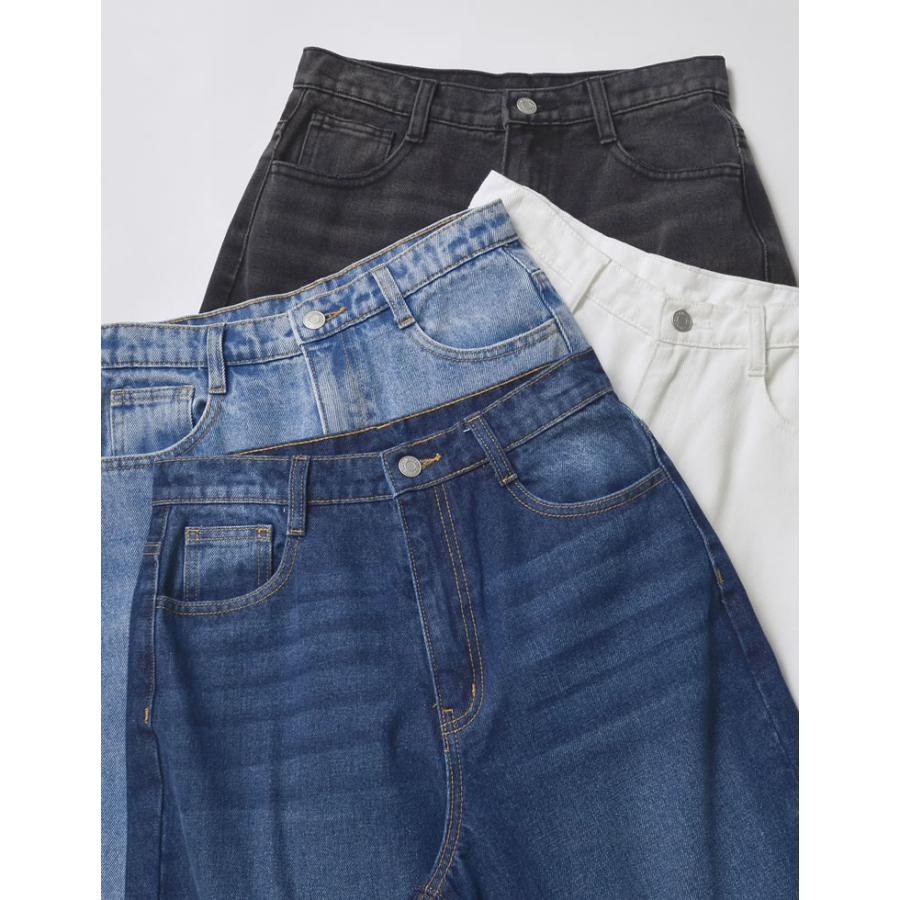デニム レディース パンツ ワイド ロールアップ コットン100％ 綿100％ ルーズデニム 低身長 高身長 春夏 | Re:EDIT | 05