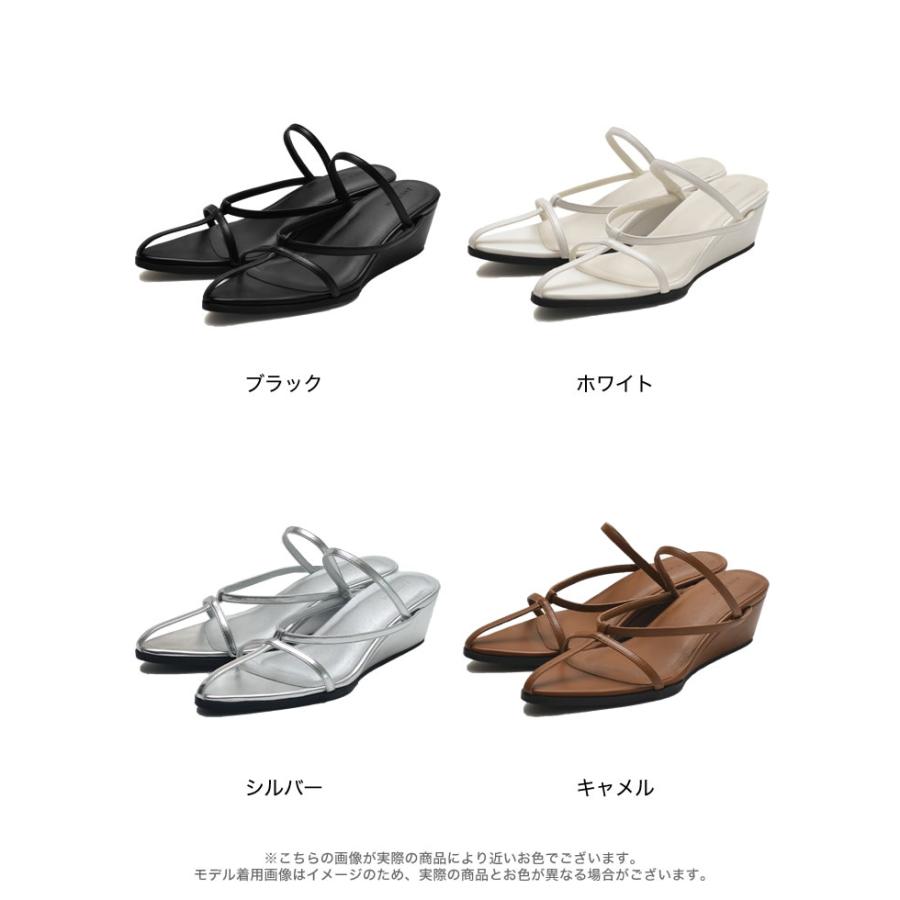 サンダル Tストラップ クロスストラップ 靴 くつ クッションソール 痛くない ローヒール ポインテッドトゥ  春夏 | Re:EDIT | 21