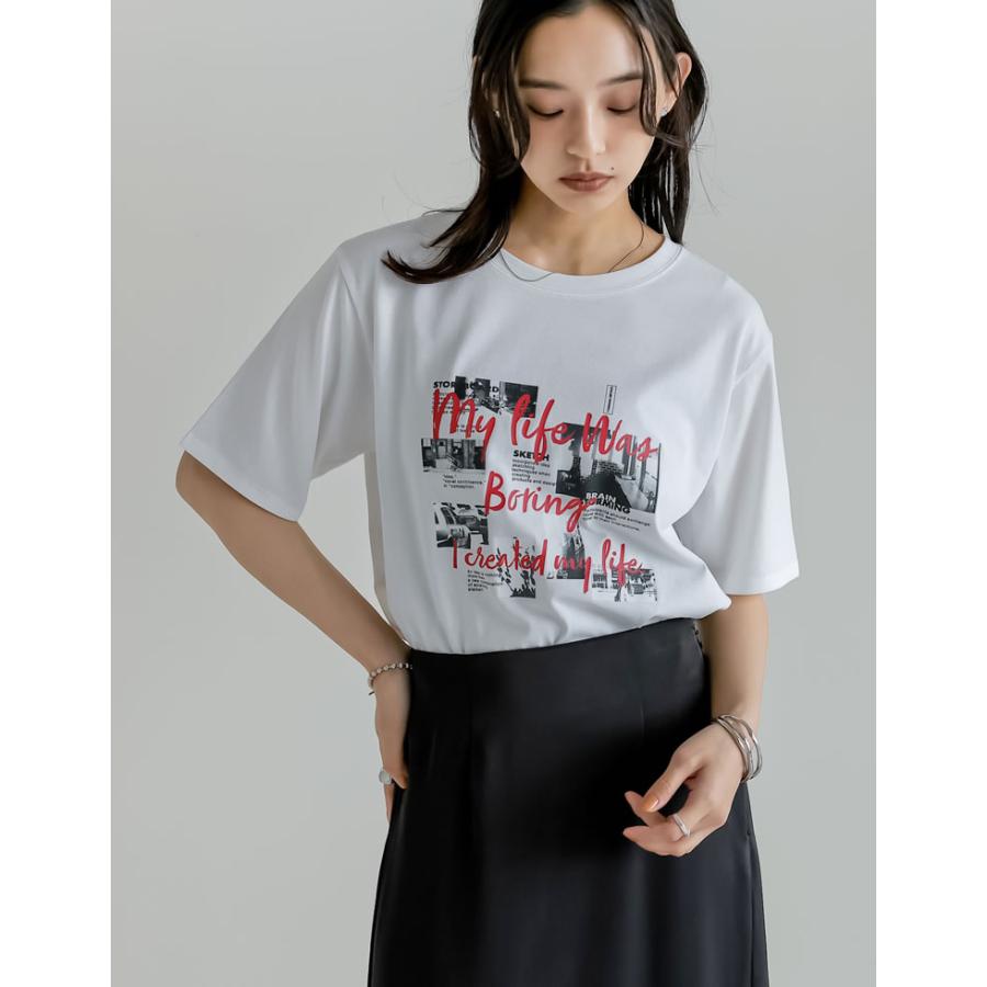 Tシャツ トップス 半袖 レディース カットソー バンドT ロックT レトロ フォトプリント UV対策 紫外線対策 日焼け対策 春夏[mb] | Re:EDIT | 13