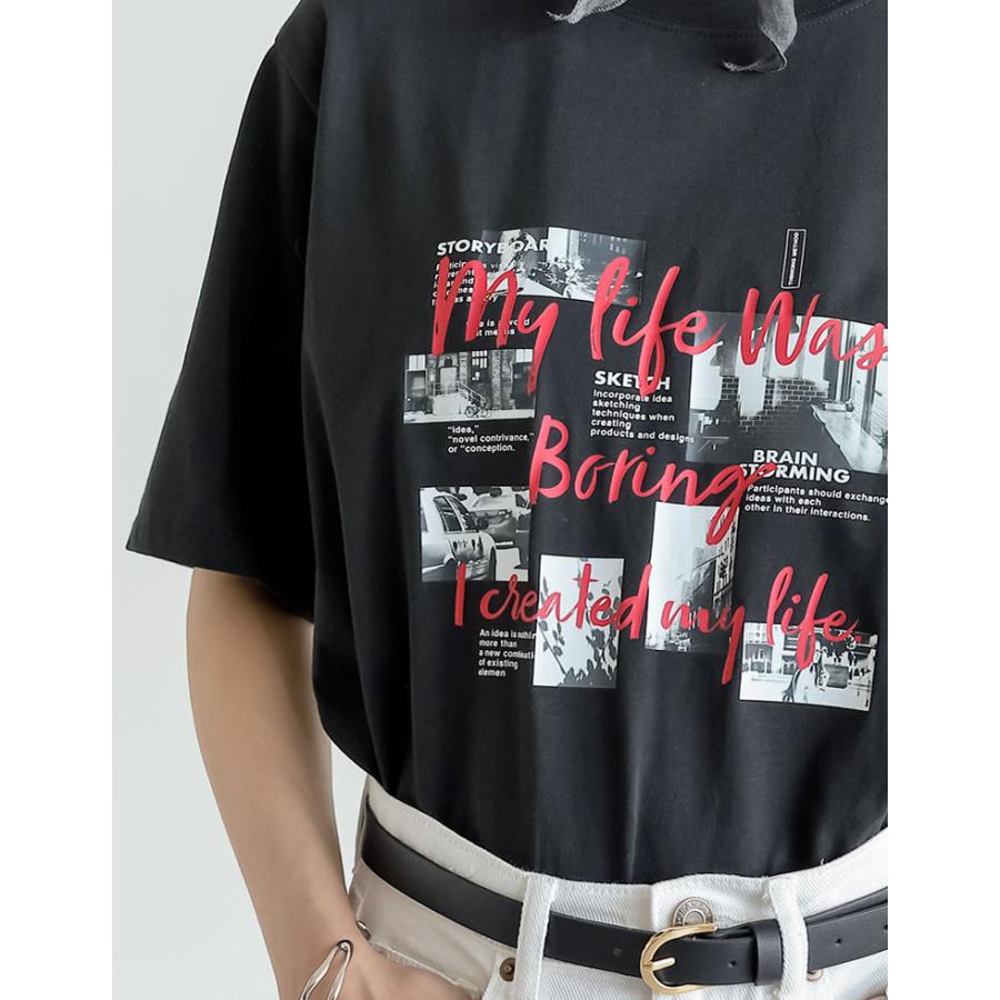 Tシャツ トップス 半袖 レディース カットソー バンドT ロックT レトロ フォトプリント UV対策 紫外線対策 日焼け対策 春夏[mb] | Re:EDIT | 18