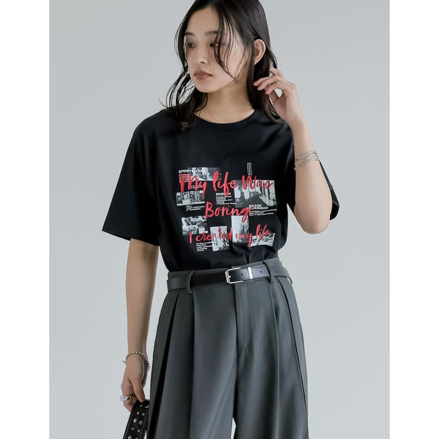 Tシャツ トップス 半袖 レディース カットソー バンドT ロックT レトロ フォトプリント UV対策 紫外線対策 日焼け対策 春夏[mb] | Re:EDIT | 04