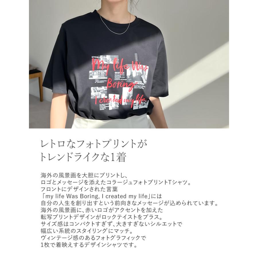 Tシャツ トップス 半袖 レディース カットソー バンドT ロックT レトロ フォトプリント UV対策 紫外線対策 日焼け対策 春夏[mb] | Re:EDIT | 05