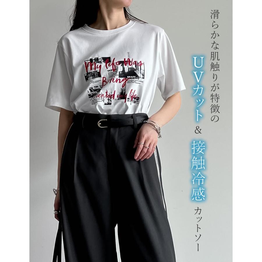 Tシャツ トップス 半袖 レディース カットソー バンドT ロックT レトロ フォトプリント UV対策 紫外線対策 日焼け対策 春夏[mb] | Re:EDIT | 07