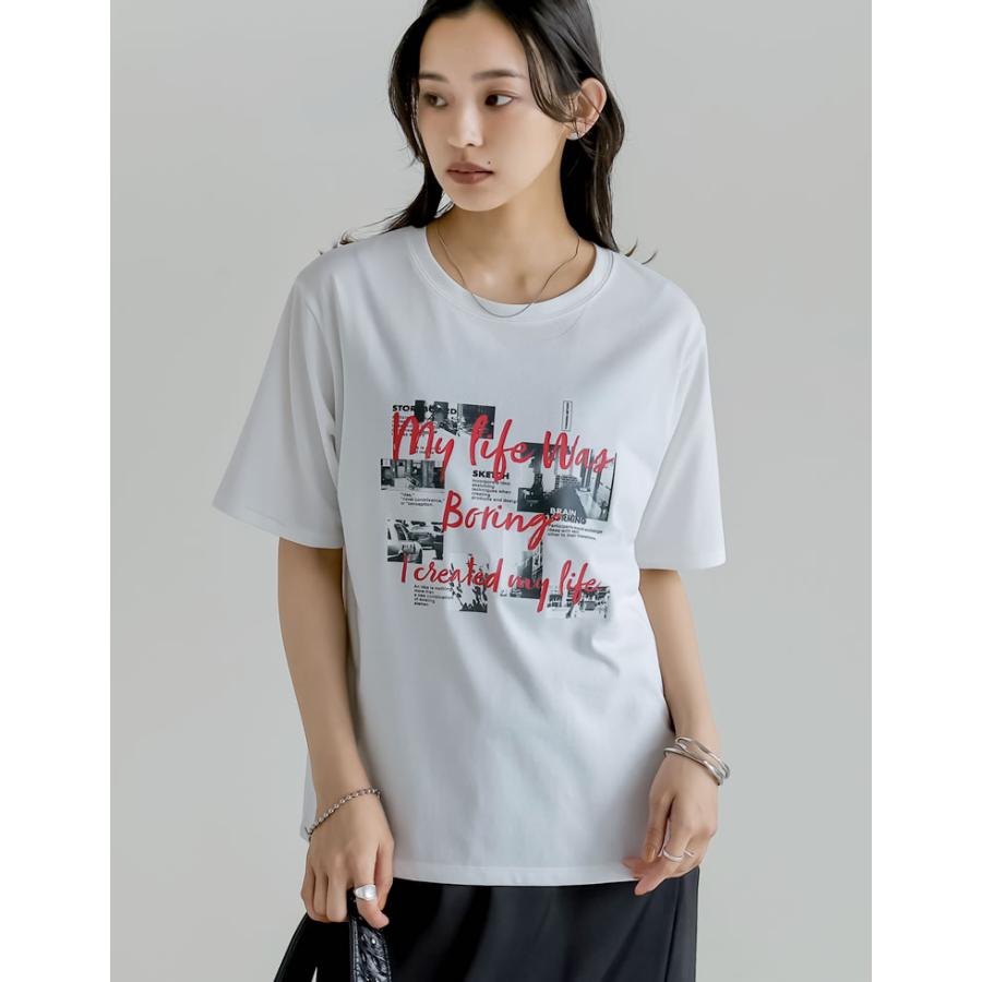 Tシャツ トップス 半袖 レディース カットソー バンドT ロックT レトロ フォトプリント UV対策 紫外線対策 日焼け対策 春夏[mb] | Re:EDIT | 11