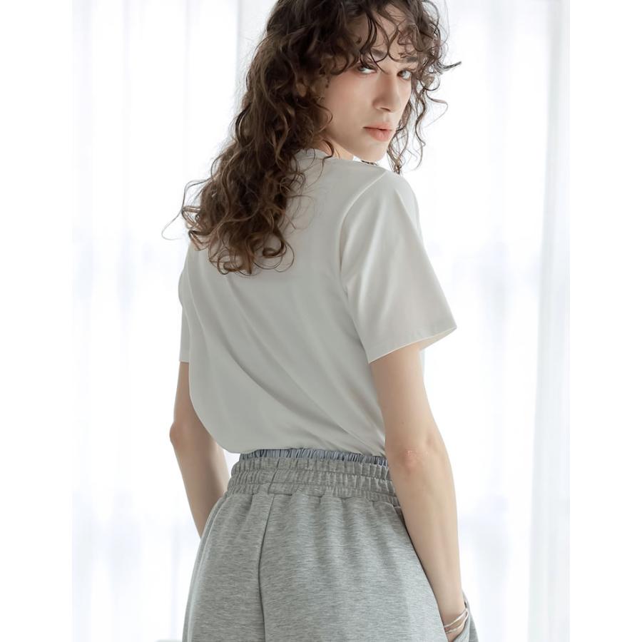 Tシャツ レディース トップス 半袖 カットソー 丸首 クルーネック UVカット 紫外線対策 接触冷感 春夏[mb] | Re:EDIT | 16