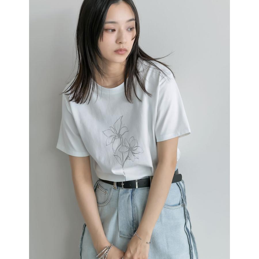 Tシャツ レディース トップス 半袖 カットソー 丸首 クルーネック UVカット 紫外線対策 接触冷感 春夏[mb] | Re:EDIT | 05