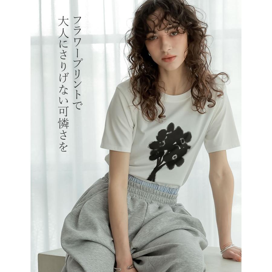 Tシャツ レディース トップス 半袖 カットソー 丸首 クルーネック UVカット 紫外線対策 接触冷感 春夏[mb] | Re:EDIT | 08