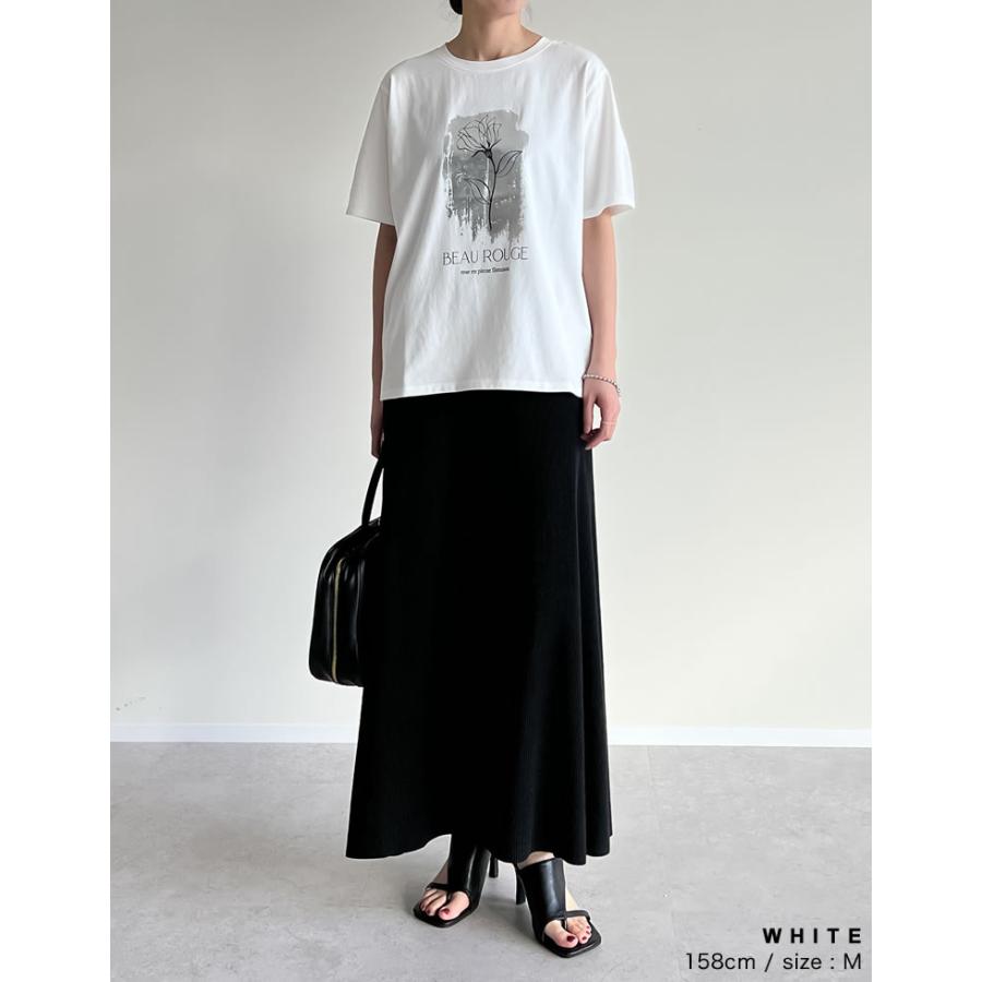 Tシャツ 半袖 ロゴT トップス レディース フロントロゴ フプリント UVカット 紫外線対策 接触冷感 ひんやり クルーネック 春夏[mb] | Re:EDIT | 15