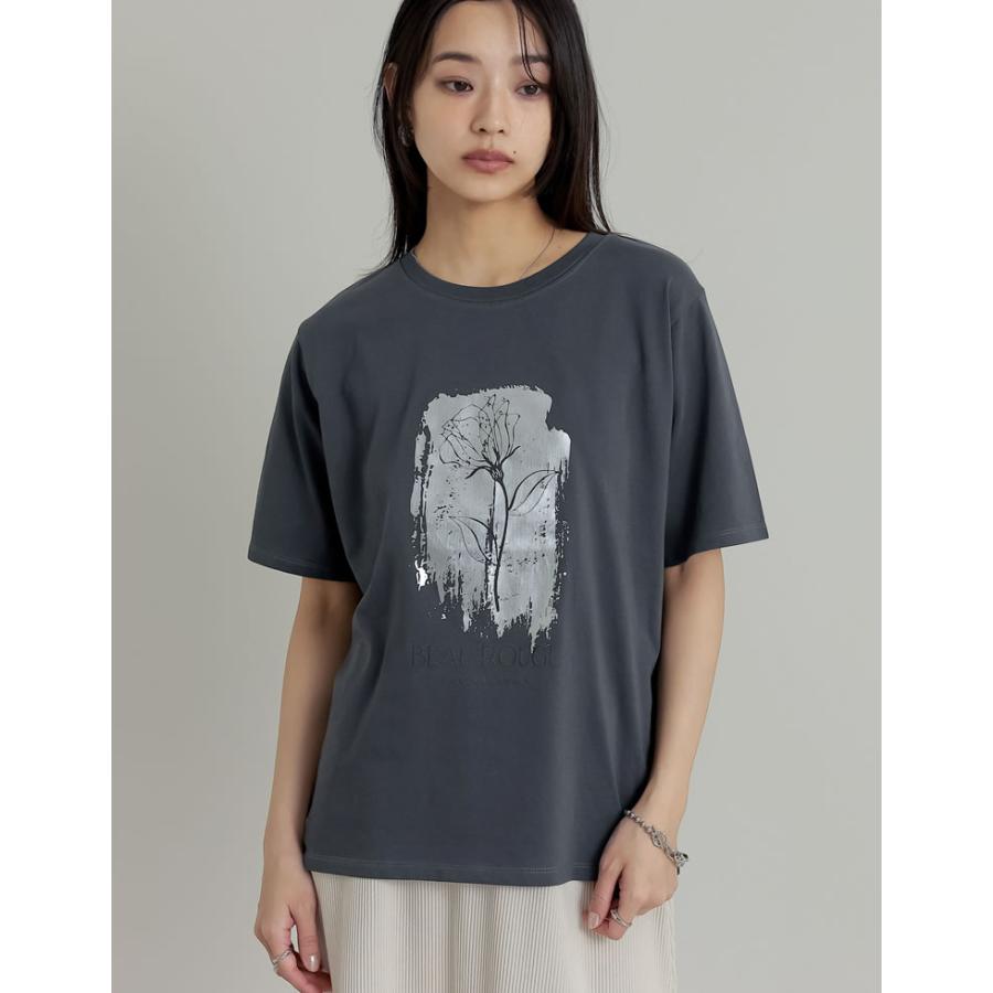 Tシャツ 半袖 ロゴT トップス レディース フロントロゴ フプリント UVカット 紫外線対策 接触冷感 ひんやり クルーネック 春夏[mb] | Re:EDIT | 19