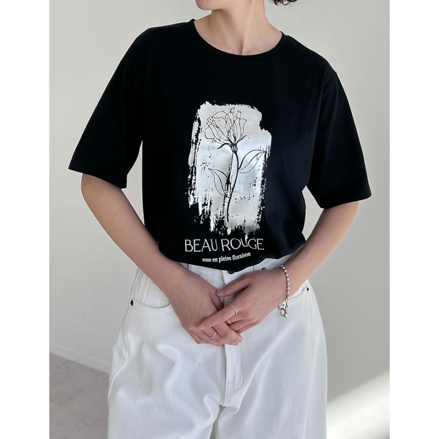 Tシャツ 半袖 ロゴT トップス レディース フロントロゴ フプリント UVカット 紫外線対策 接触冷感 ひんやり クルーネック 春夏[mb] | Re:EDIT | 11