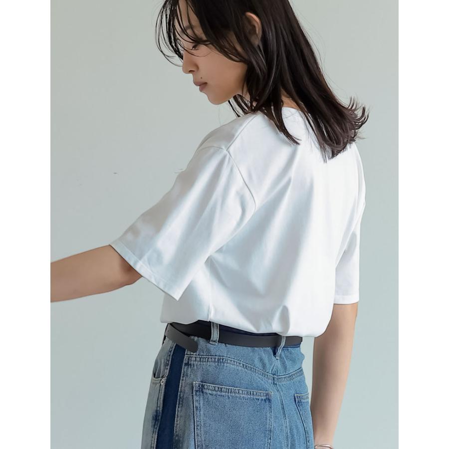 Tシャツ 半袖 レディース トップス 刺繍 UVカット 紫外線対策 接触冷感 ひんやり チェーン刺繍 春夏[mb] | Re:EDIT | 14