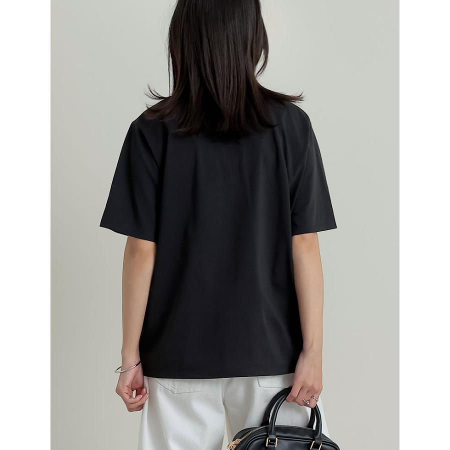Tシャツ 半袖 レディース トップス 刺繍 UVカット 紫外線対策 接触冷感 ひんやり チェーン刺繍 春夏[mb] | Re:EDIT | 19