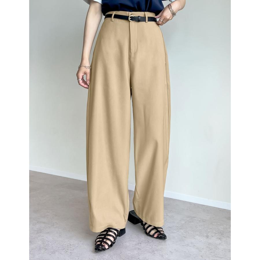 パンツ レディース バレルレッグ スラックス ツイルカーブパンツ オフィスカジュアル 通勤 低身長 高身長 秋冬 | Re:EDIT | 28