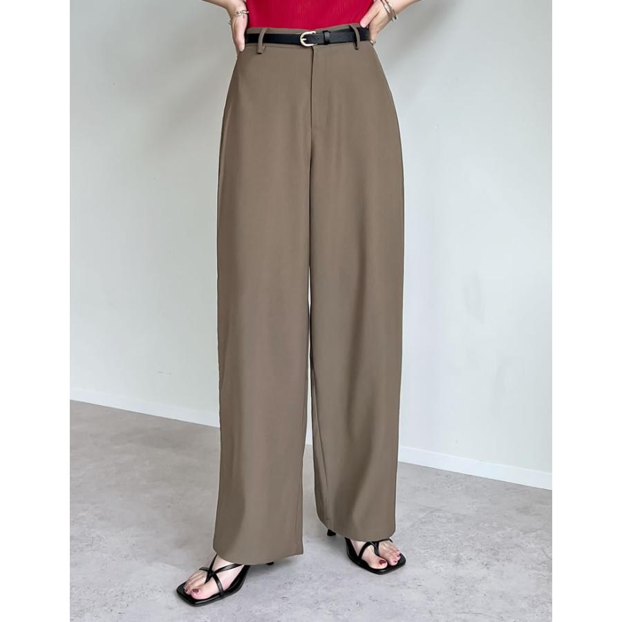 パンツ レディース バレルレッグ スラックス ツイルカーブパンツ オフィスカジュアル 通勤 低身長 高身長 秋冬 | Re:EDIT | 30