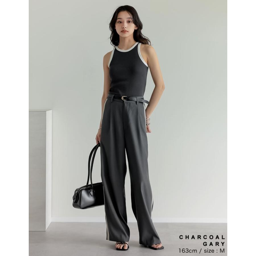 タンクトップ レディース トップス 配色 バイカラー ノースリーブ カップ付き インナー アメスリ アメスリタンク 2025春夏[mb] | Re:EDIT | 12