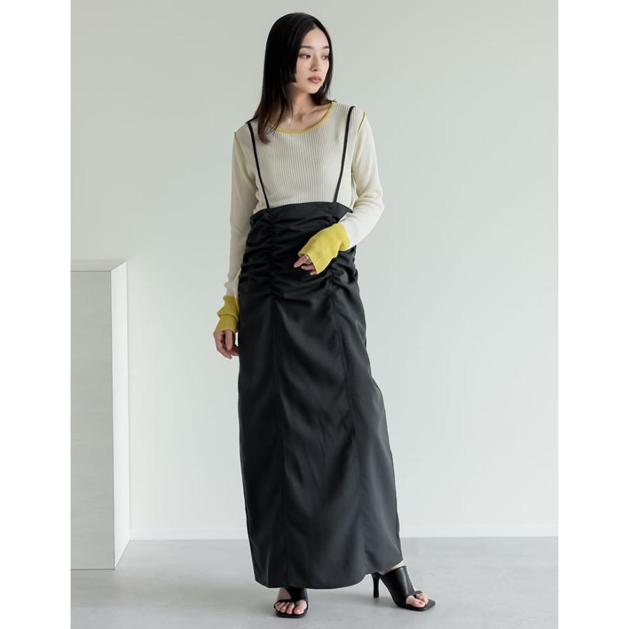 美品　リムアーク　ストラップスカート　サロペットスカート　ワンピース Re:EDIT（リエディ） ワンピース ジャンスカ レディース サロペット