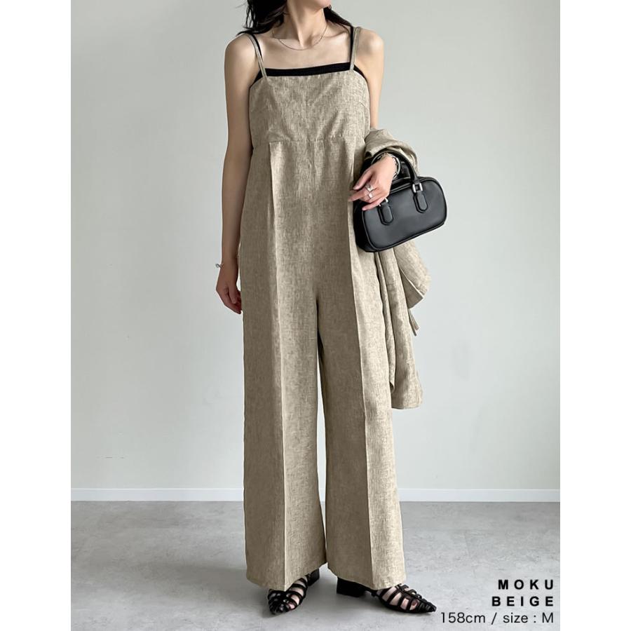 オールインワン レディース サロペット フルレングス キャミオールインワン ハイウエスト 低身長 高身長 オフィスカジュアル 2025春夏 | Re:EDIT | 11