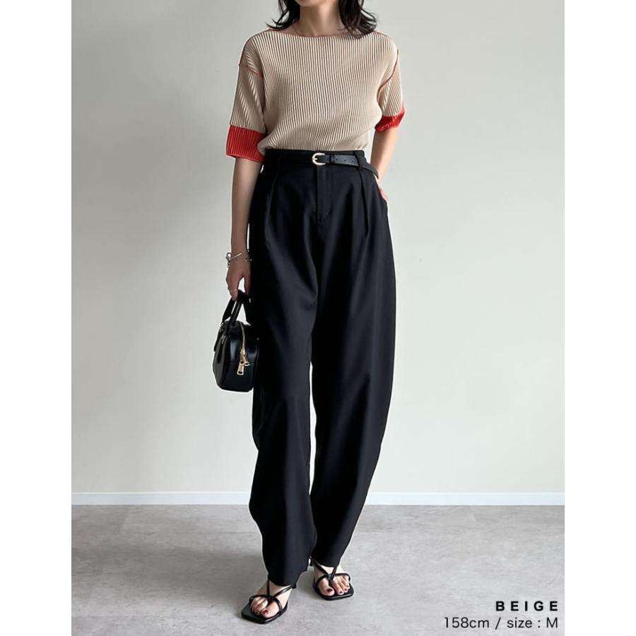 Re:EDIT（リエディ） Tシャツ レディース トップス 半袖 プリーツ プル