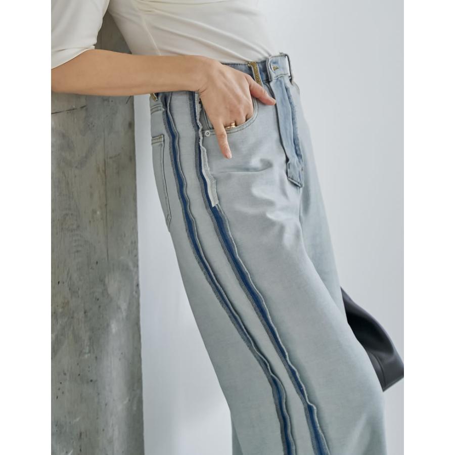 20％OFFクーポン対象 デニム レディース パンツ 3色 低身長 高身長 ジーンズ ジーパン ヴィンテージ風 ワイドデニム リバースデニム ポケットあり 春夏 | Re:EDIT | 06
