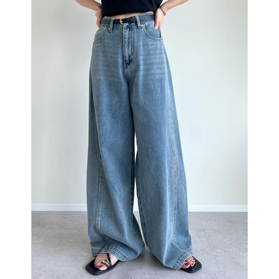 レレレクト デニムパンツ ライトブルー 楽天市場】デニム《ハイウエストパールセミワイドデニム 全3