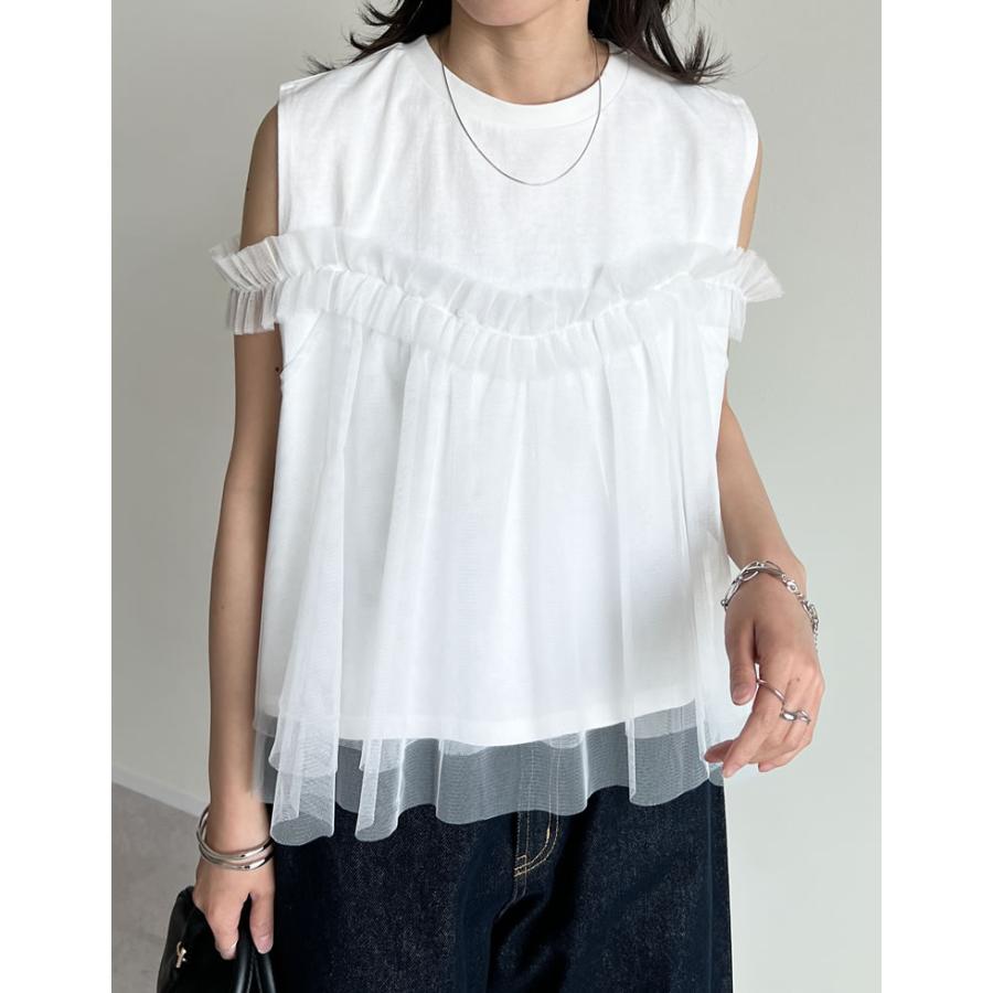 Re:EDIT（リエディ） トップス レディース ノースリーブ チュール