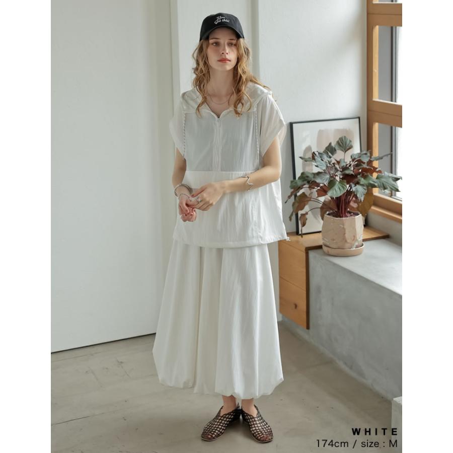 スカート レディース  ロング 撥水 ウォッシャブル アスレジャー 日焼け防止 バルーン  低身長 2025春夏[返品交換不可] | Re:EDIT | 14