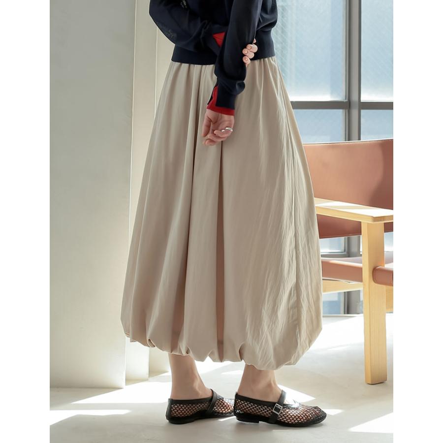 スカート レディース  ロング 撥水 ウォッシャブル アスレジャー 日焼け防止 バルーン  低身長 2025春夏[返品交換不可] | Re:EDIT | 18