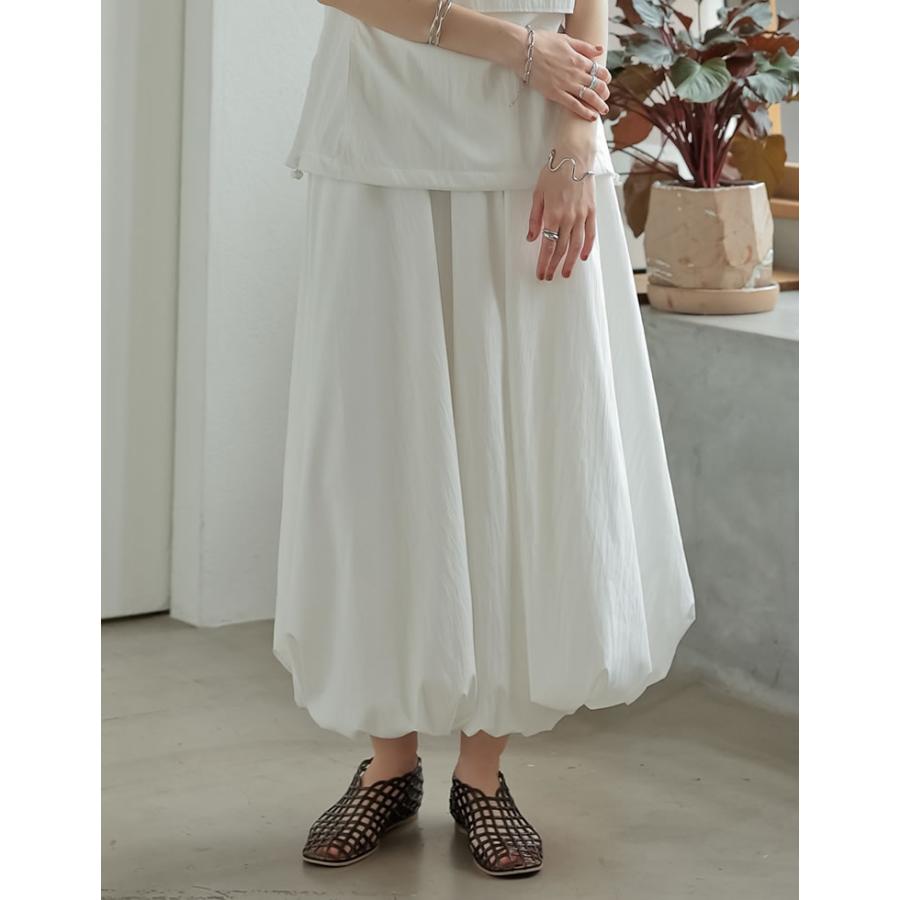 スカート レディース  ロング 撥水 ウォッシャブル アスレジャー 日焼け防止 バルーン  低身長 2025春夏[返品交換不可] | Re:EDIT | 06