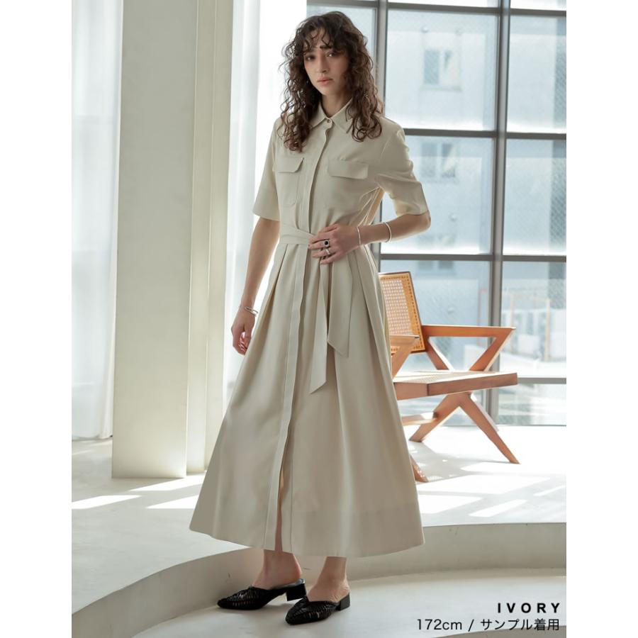 Re:EDIT ワンピース レディース 半袖 サマーワンピ サマードレス 襟