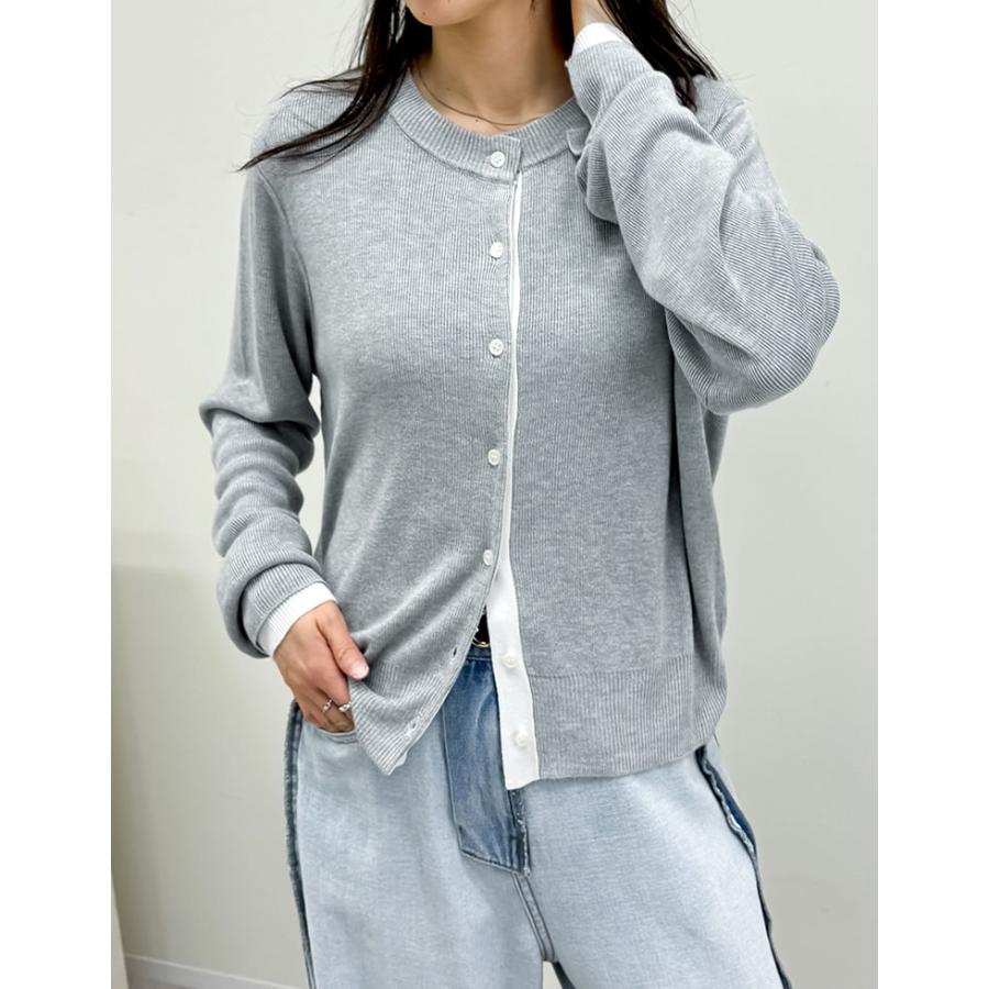 カプリシュレマージュ カーディガン風バイカラーレイヤードプルオーバー セール】カーディガン風バイカラーレイヤードプルオーバー（T