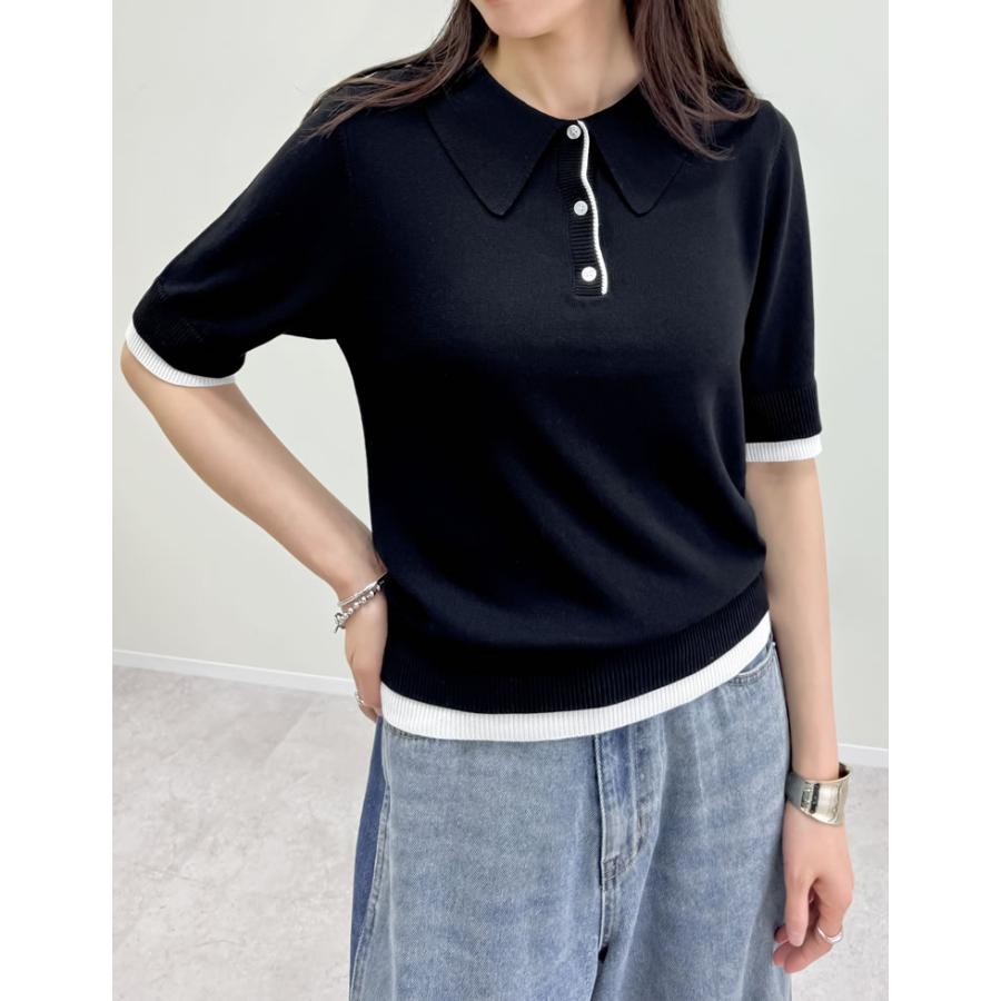 DECEMBMAY 半袖ポロシャツ レディース レディースポロシャツ 半袖 丈長め 女性 ロングポロシャツ