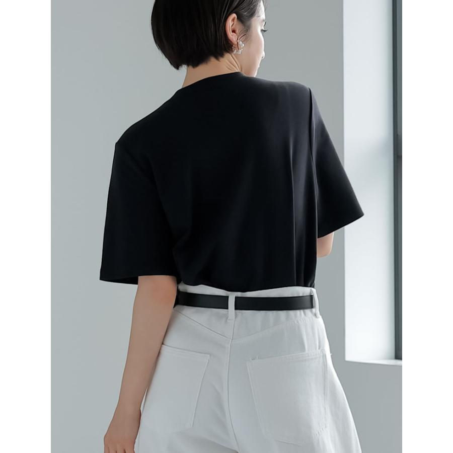 Tシャツ レディース トップス ロゴT UVカット 紫外線対策 吸水 速乾 綿100％ コットン100％ パールロゴ 2025春夏 | Re:EDIT | 12