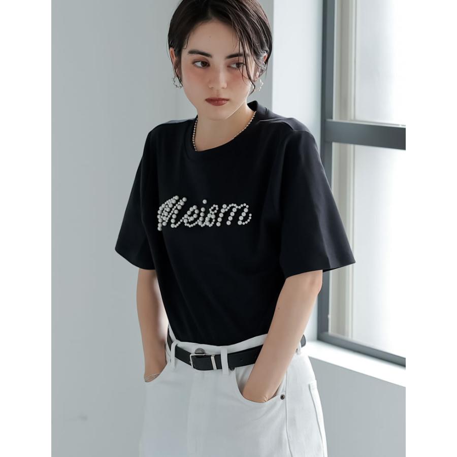 Tシャツ レディース トップス ロゴT UVカット 紫外線対策 吸水 速乾 綿100％ コットン100％ パールロゴ 2025春夏 | Re:EDIT | 13